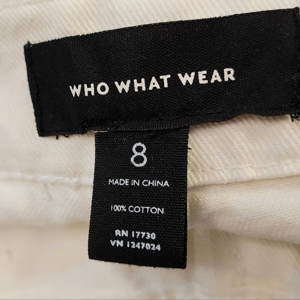 Who What Wear Straight White Cropped Denim Jean Size 8 NEW NWT Patch Pockets - Picture 10 of 12